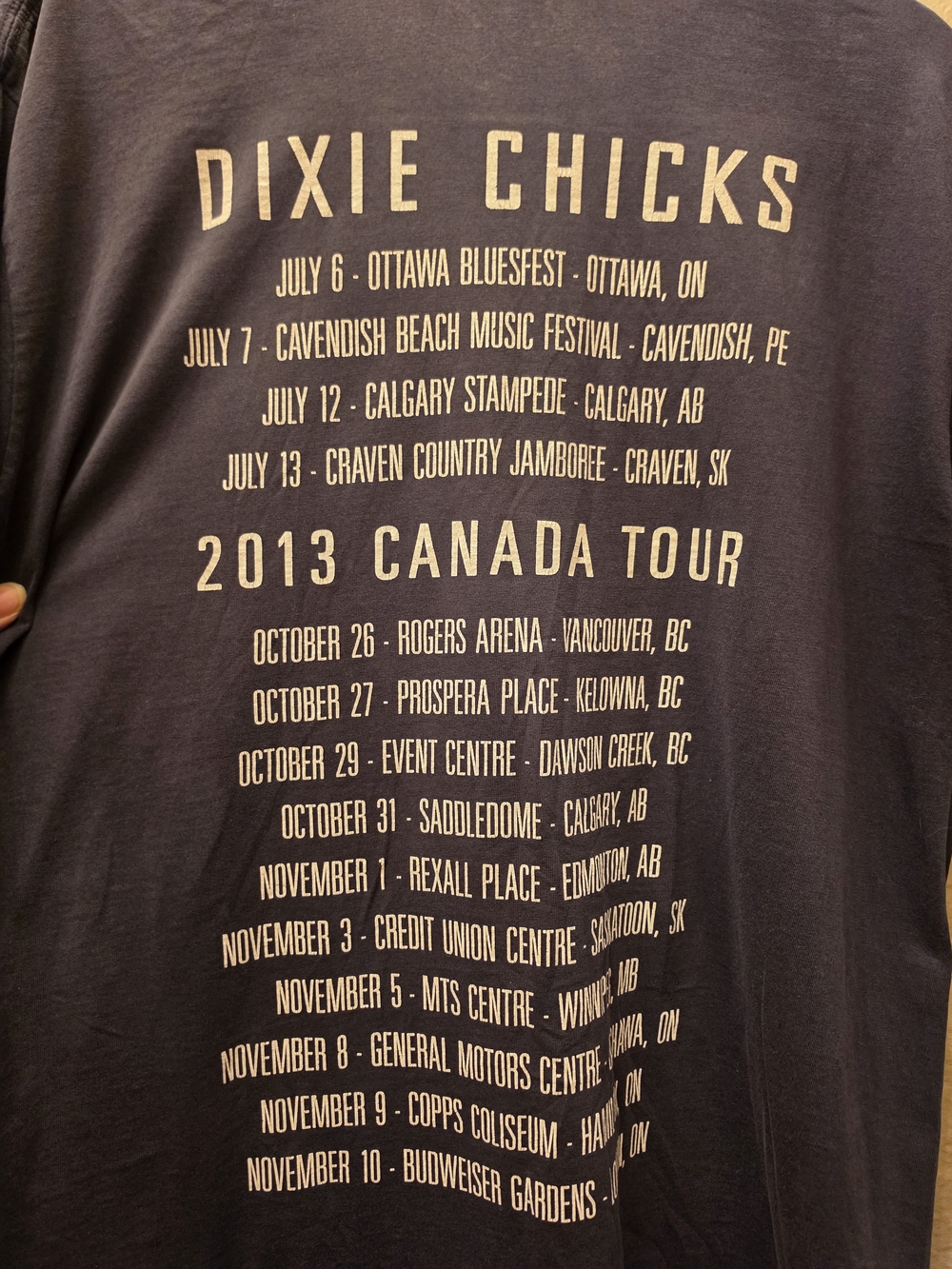 Dixie Chicks 2013 Canada Tour Band Tee Gildan Softstyle L Double Sided - Picture 10 of 10